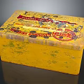Vintage Yellow Cocktail Soap Tin With Worn Surface Red Label And Classic Print