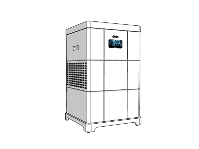 Vertical Household Appliance with Digital Display and Grille Design for Daily Use 3d model