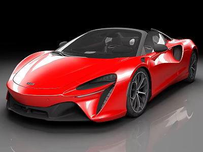 Red Luxury Convertible Sports Car With Sleek Design And Alloy Wheels 3d model
