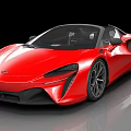 Red Luxury Convertible Sports Car With Sleek Design And Alloy Wheels