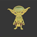 Game Movie Character With Teal Skin Pointed Ears Big Eyes Colorful Belt And Fringed Skirt