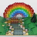 Lego Toys Rainbow Forest River Bridge Creek Green Plant Trees Grass Plant 3d model