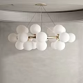 Stylish Chandelier Designs Featuring Gold Frame Crystal Drops and White Globe Shades