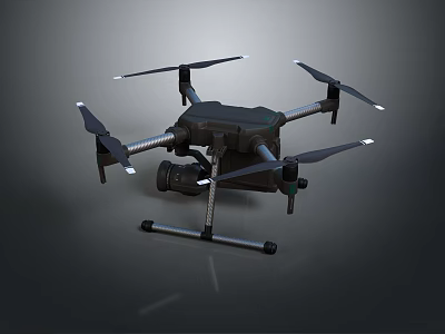 Professional Quadcopter Drone With High Resolution Camera And Stable Landing Gear 3d model