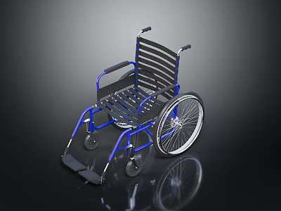 Ergonomic Wheelchair Furniture With Metal Frame Armrests Footrests And Smooth Rolling Wheels 3d model