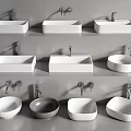 Modern Ceramic Washbasins With Various Shapes And Stylish White Gray Finishes