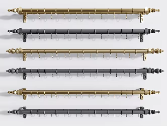 Modern Curtain Rod Curtain Rod Roman Rod Combination 3d model