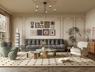 French Living Room 3d model