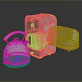 Modern Mint Green Home Living Essentials Teapot Mini Fridge And Toaster