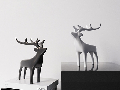 Geometric Sika Deer Sculpture Ornaments Desktop Ornaments Decorations Ornaments model