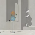 Contemporary Floor Lamps With Double Globe Shades Black White Bases Minimalist Home Decor