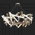 Modern metal strip chandelier 3d model