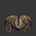 Animal Skeleton Model On Support Stand In Standing Position Against White Background