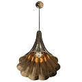 Golden Conical Metallic Chandelier Modern Hanging Light Fixture For Home Decor