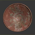 Red Bowl With Intricate Sculpture Carving And Traditional Decorative Art Patterns