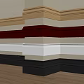 Stacked Decorative Lines With Various Colors For Interior Wall Corner