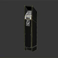 Black Tall Metal Household Bin With Open Top Slot And Functional Design
