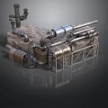 Industrial Mechanical Equipment With Steel Pipes And Support Frame Structure