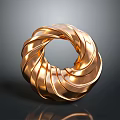 Golden Spiral Ring Shaped Metallic Clothing Accessory With Twisted Design For Trendy Looks