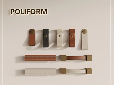 Poliform Modern Leather Metal Handles With Minimalist Design And Various Color Options 3d model