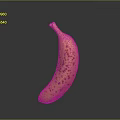 Ripe Yellow Banana With Brown Spots On Gray Background With Reflection 3d model