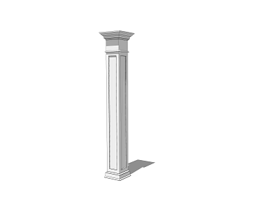 Classic White Roman Column Architectural Element 3d model