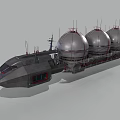 Futuristic Sci Fi Vessel With Three Spherical Modules And Antennas 3d model