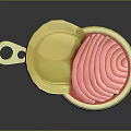 Open Green Tuna Can With Pink Fish Meat And Fish Design