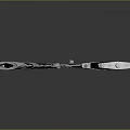 Black Handle Dagger Featuring Shiny Silver Blade And Chain Sheath