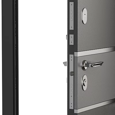Durable Metal Swing Door With Secure Lock And Modern Handle Design 3d model