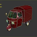 Red Cargo Tricycle Delivery Vehicle Featuring Compact Design And Box