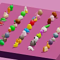 Colorful Assorted Stuffed Toys Collection With Various Cute Animal And Character Designs