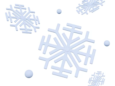 Elegant White Snowflake Ornament Decoration Set With Small Beads For Home Decor 3d model