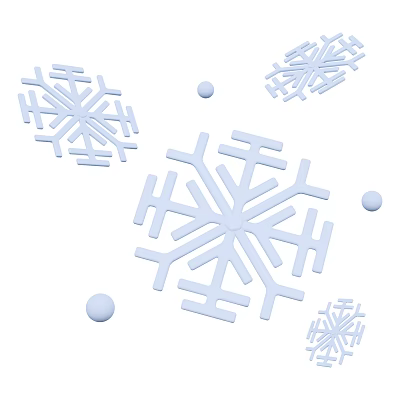 Elegant White Snowflake Ornament Decoration Set With Small Beads For Home Decor 3d model