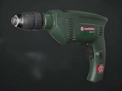 Metabo Green Electric Drill Power Tool For Home And Professional Use 3d model