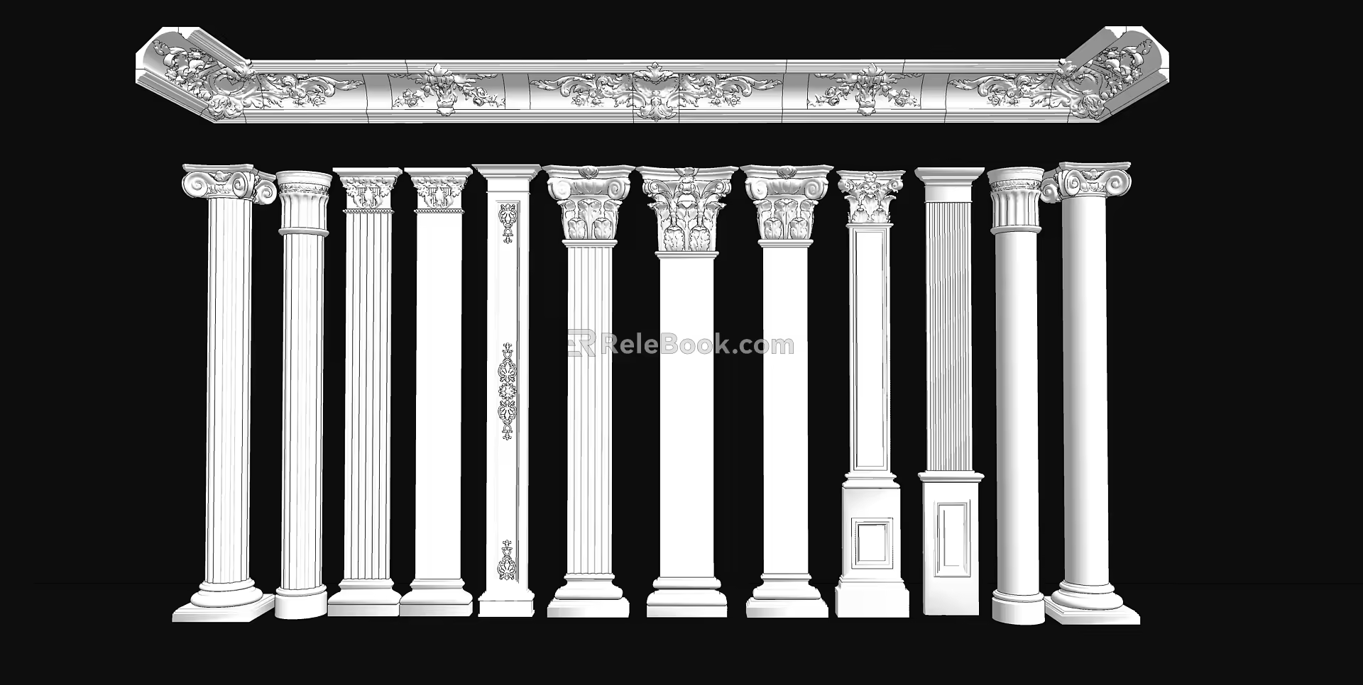 European Roman Column 3d model
