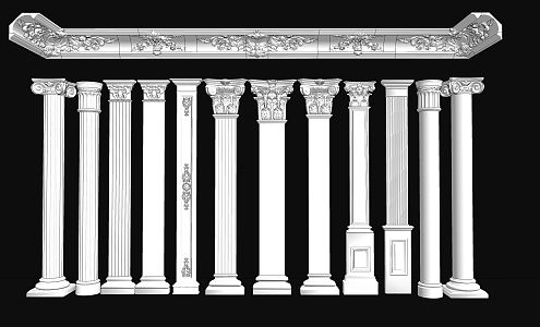 European Roman Column 3d model