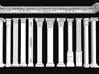 European Roman Column 3d model
