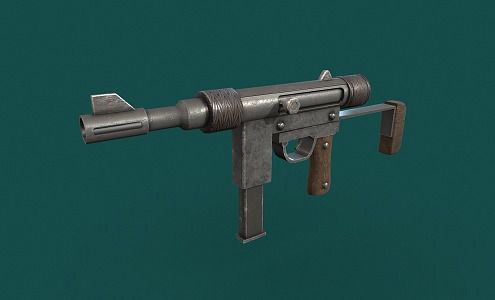 gun machine gun long gun 3d model