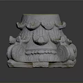 White Stone Carving Base With Intricate Lotus Petal Design And Classical Decorative Details