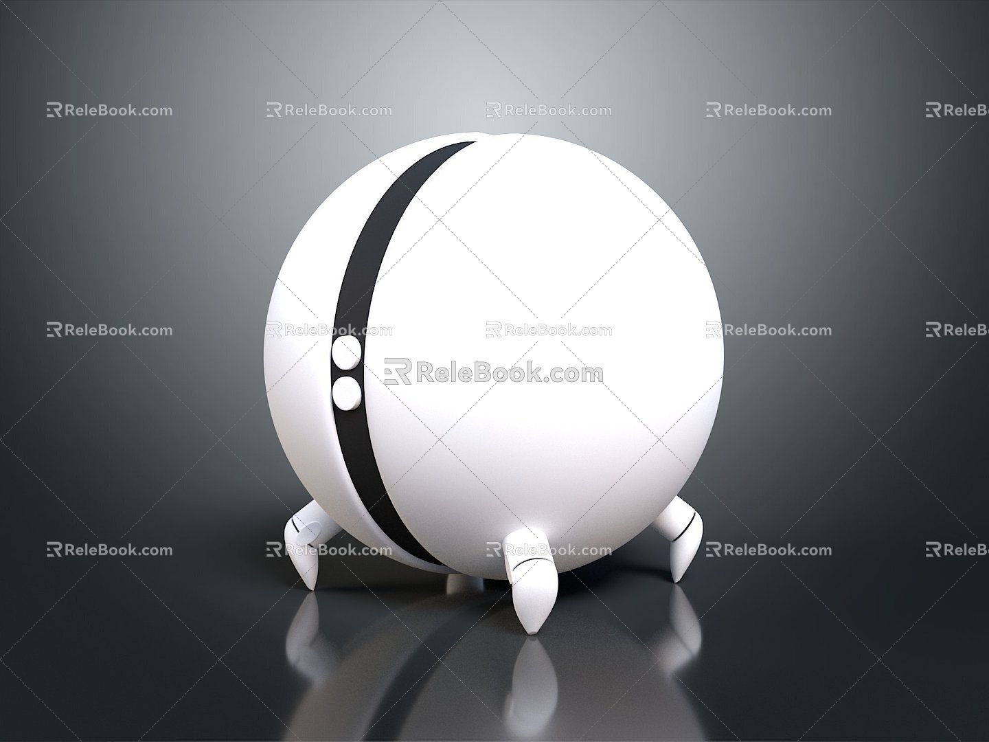 Modern Sci-Fi Car Spherical Car Spherical Robot Endless Train 3d model