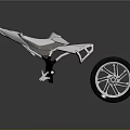 Sleek Motorcycle Frame Assembly With Seat Structure And Rear Wheel Design 3d model