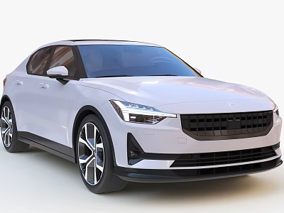 White Modern Car With Black Grille Sleek Headlights And Alloy Wheels 3d model