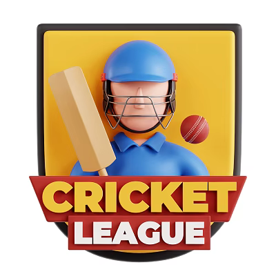 Cricket Player Character With Blue Helmet Bat And Ball In League Game 3d model