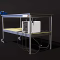 Hardware Tools Metal Workbench with Mesh Top Yellow Shelf and Wheels