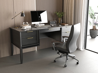 Desk and Chair Combination Office Chair Office Supplies model