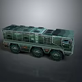 Green Military Armored Tank With Six Wheels And Roof Compartments Design