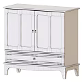 Dark Green Entryway Console Cabinet With Storage Drawers And Open Shelves