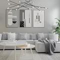 Sofa coffee table combination 3d model