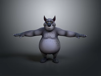 3D Animated Game Movie Character With Plump Body Pointed Ears And Open Arms Pose 3d model